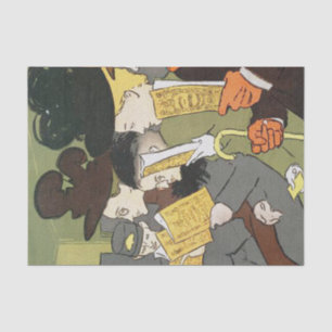 Vintage Victorian Steampunk Riding Train Reading Tissue Paper