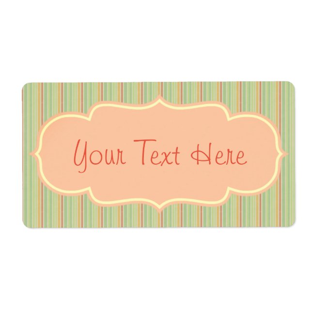 Vintage Victorian Stripe Design Label Customize (Front)