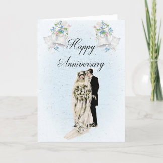 Vintage Victorian style Wedding Anniversary card