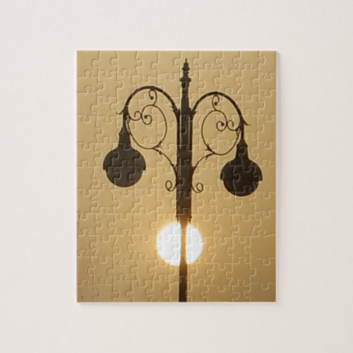 Vintage Victorian Sunset street lightpng Jigsaw Puzzle