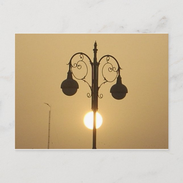 Vintage Victorian Sunset street light.png Postcard (Front)