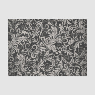 Vintage Victorian Swirls on Newsprint Pattern Tissue Paper