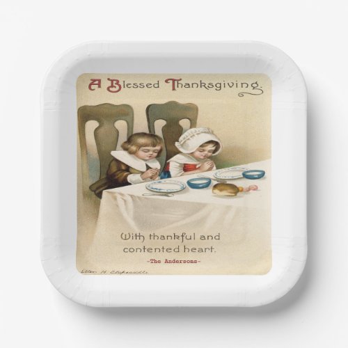 Vintage Victorian Thanksgiving Personalized Paper Plates
