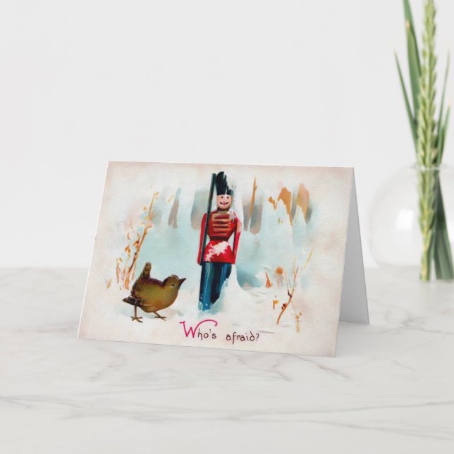 Vintage Victorian Tin Soldier Christmas Card (Front)