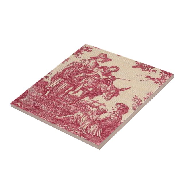 Vintage Victorian Toile Ceramic Tile (Side)