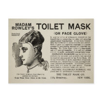 Vintage Victorian Toilet Mask Postcard