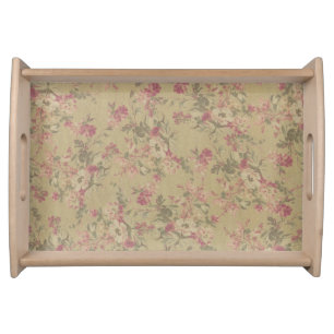 Vintage Victorian trendy florist Flowers Fancy    Serving Tray