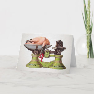 Vintage Victorian Turkey Christmas Card