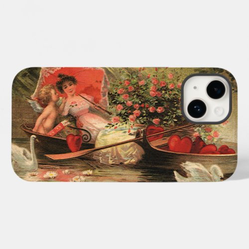 Vintage Victorian Valentine Day Cherub with Hearts Case_Mate iPhone 14 Case