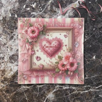 Vintage Victorian Valentine Floral Heart