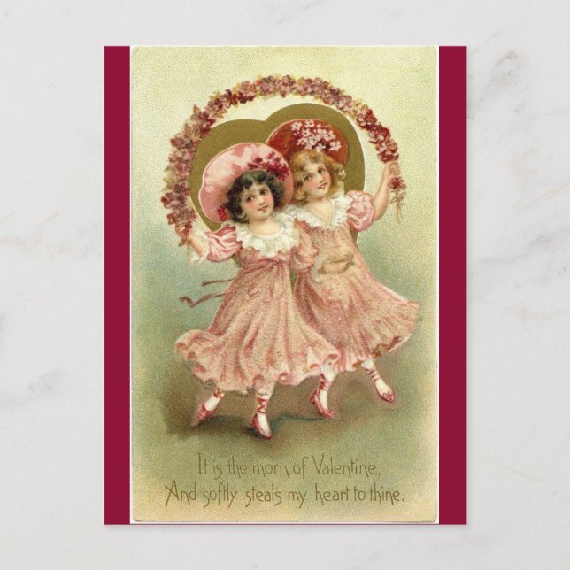 Vintage Victorian Valentines Angel Holiday Postcard (Front)