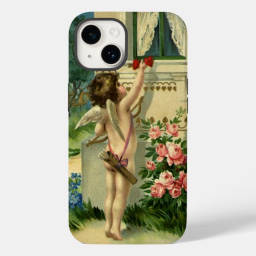 Vintage Victorian Valentines Day Angel Hearts Case_Mate iPhone 14 Case