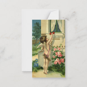 Vintage Victorian Valentine's Day, Angel Hearts Note Card