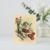 Vintage Victorian Valentine's Day Angel Seamstress Holiday Card (Standing Front)