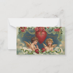 Vintage Victorian Valentine's Day Angels in Heaven Note Card