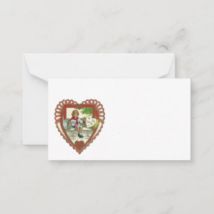 Vintage Victorian Valentine's Day, Boy in Heart Note Card