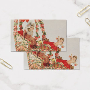 Vintage Victorian Valentines Day, Car with Flowers