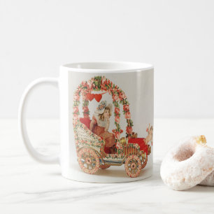 Vintage Victorian Valentines Day, Car with Flowers Coffee Mug