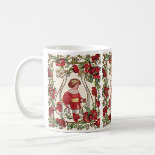 Vintage Victorian Valentine's Day Child with Roses Coffee Mug