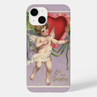Vintage Victorian Valentine's Day Cupid with Heart