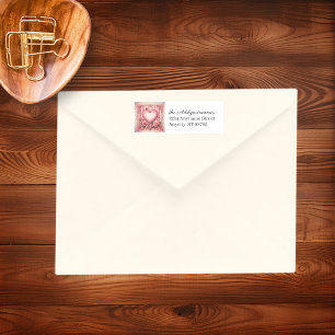 Vintage Victorian Valentine's Day Floral Heart Label