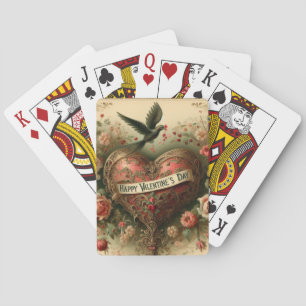 Vintage/Victorian Valentine's Day Heart Poker Cards