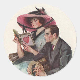 Vintage Victorian Valentine's Day Love and Romance Classic Round Sticker