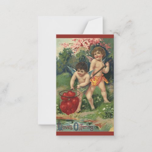 Vintage Victorian Valentines Day Loves Offering Note Card