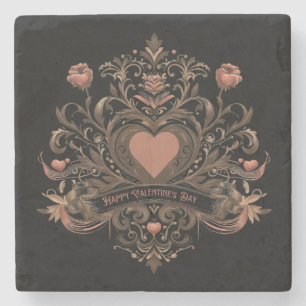 Vintage, Victorian Valentine's day Stone Coaster