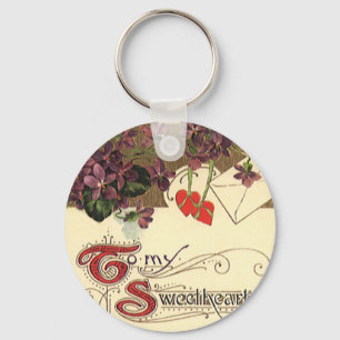 Vintage Victorian Valentine's Day To My Sweetheart Keychain