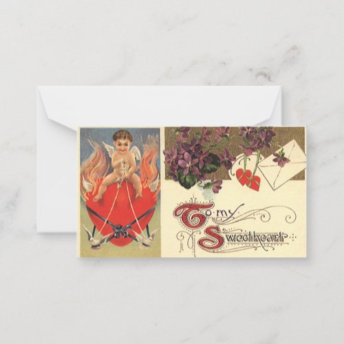 Vintage Victorian Valentines Day To My Sweetheart Note Card