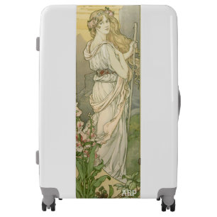* Vintage Victorian Walking Woman Art Nouveau AR23 Luggage