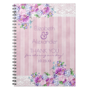 Vintage Victorian Watercolor Flowers Bridal Shower Notebook