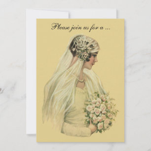 Vintage Victorian Wedding Bridal Shower Party Invitation