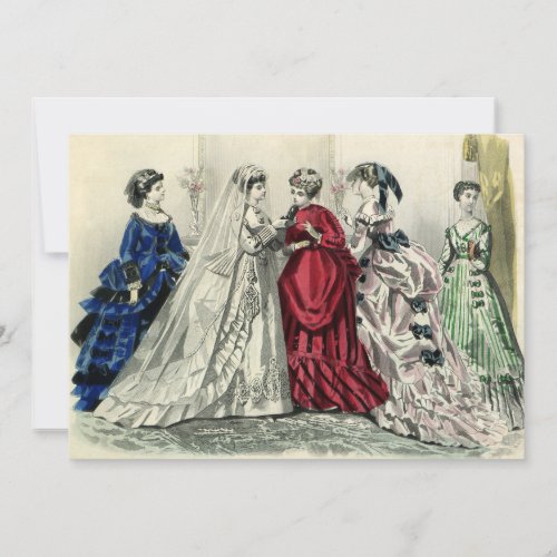 Vintage Victorian Wedding Bride Bridesmaid Bridal Custom Invites
