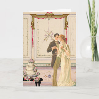 Vintage Victorian Wedding Celebration Scene Card