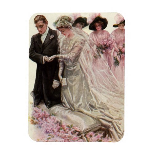 Vintage Victorian Wedding Ceremony Bride and Groom Magnet