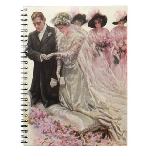 Vintage Victorian Wedding Ceremony Bride and Groom Notebook