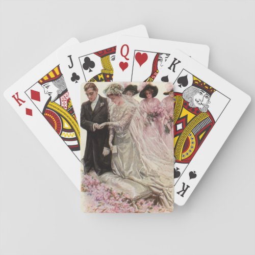 Vintage Victorian Wedding Ceremony Bride and Groom Playing Cards