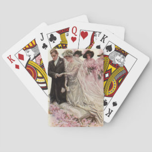 Vintage Victorian Wedding Ceremony Bride and Groom Poker Cards