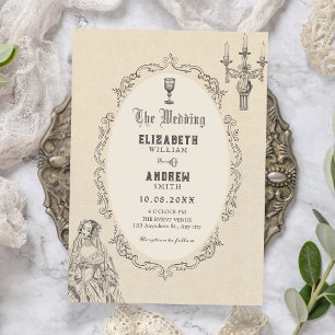 Vintage victorian wedding invitation