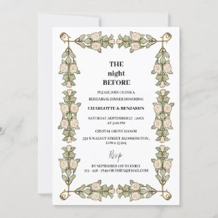 Vintage Victorian Wedding Rehearsal Dinner Invitation
