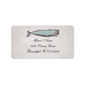 Vintage Victorian Whale Beach Address Label