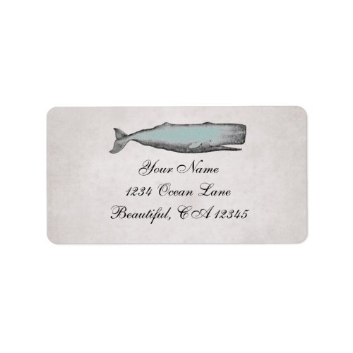 Vintage Victorian Whale Beach Address Label