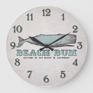 Vintage Victorian Whale Beach Bum Large Clock