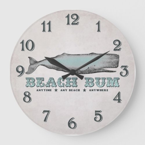 Vintage Victorian Whale Beach Bum Large Clock