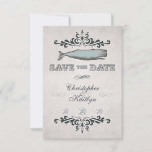 Vintage Victorian Whale Beach Wedding Save The Date