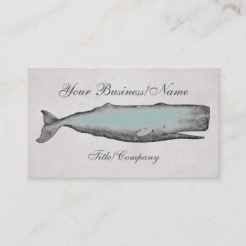 Vintage Victorian Whale Business Card by TheBeachBum at Zazzle