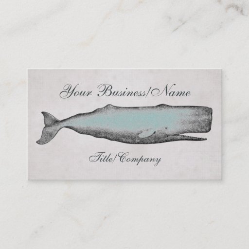 Customizable Vintage Victorian Whale Business Card