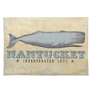 Vintage Victorian Whale Nantucket MA Inc 1671 Cloth Placemat